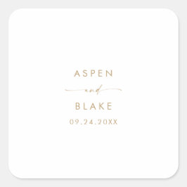 Sellos para sobres Bodas de guiones dorados modern