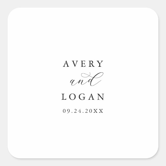 Sellos para sobres Bodas de guiones elegantes (Anverso)