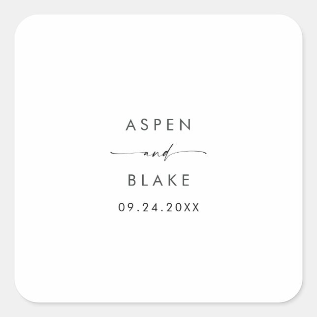 Sellos para sobres Bodas de guiones modernos (Anverso)