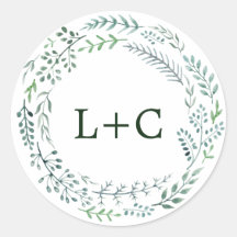 Sellos para sobres Bodas de la guirnalda rusa verd