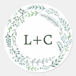 Sellos para sobres Bodas de la guirnalda rusa verd