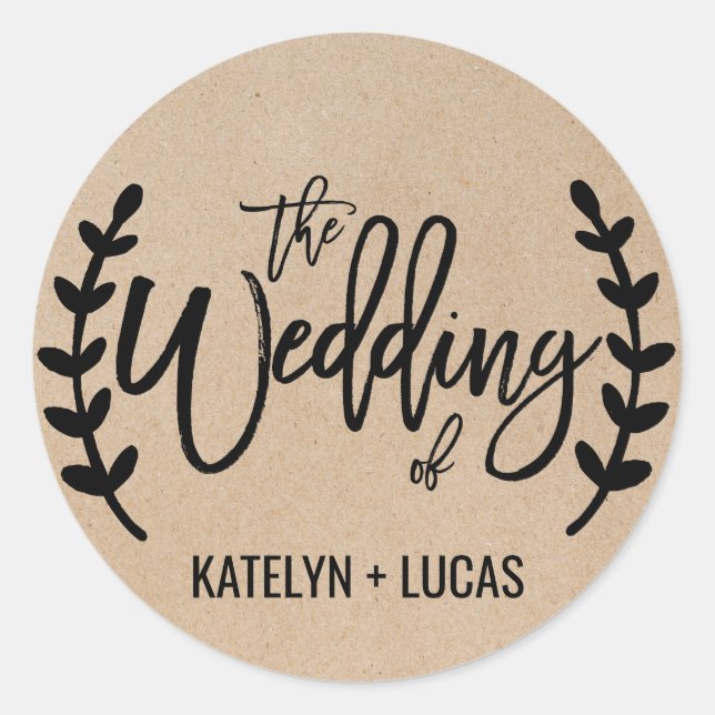 Sellos para sobres Bodas de la Moda Rusa Faux Kraf (Anverso)