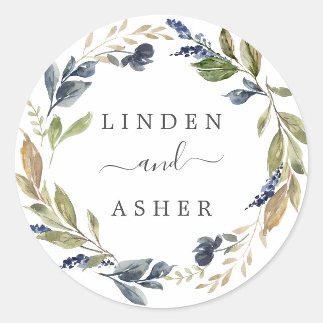 Sellos para sobres Bodas de la vegetación otoñal (Anverso)