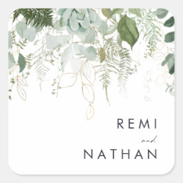 Sellos para sobres Bodas de la vegetación y la hoj