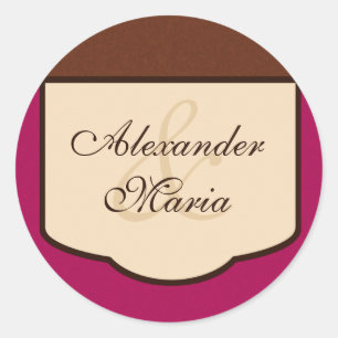 Sellos para sobres Bodas de Mocha y Fuchsia