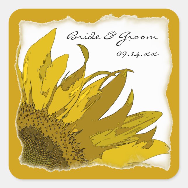 Sellos para sobres Bodas de Sunflower Corner (Anverso)