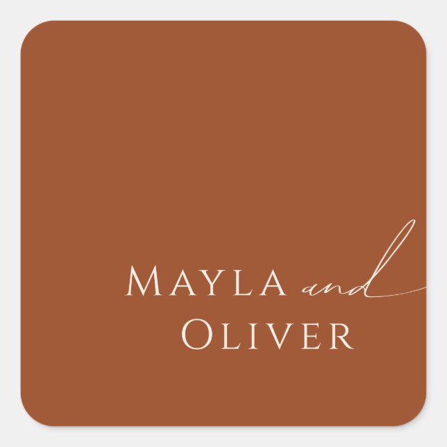 Sellos para sobres Bodas de Terracotta, un desiert (Anverso)