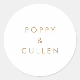 Sellos para sobres Bodas de tipografía de oro de m