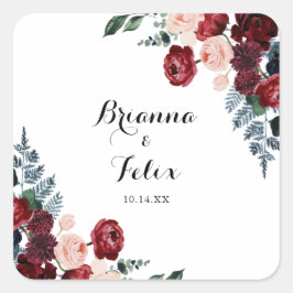 Sellos para sobres Bodas florales de la Marina Ros