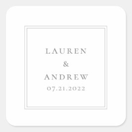 Sellos para sobres bodas Gris Minimalista moderno