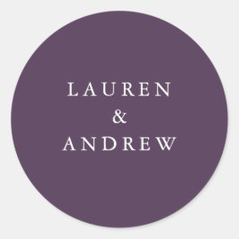 Sellos para sobres Bodas modernos de ciruela morad