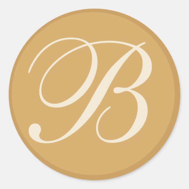 Sellos para sobres Bodas monogramados beige y crem (Anverso)