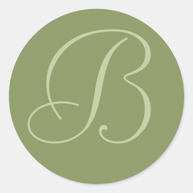Sellos para sobres Bodas monogramados de Dark Sage (Anverso)