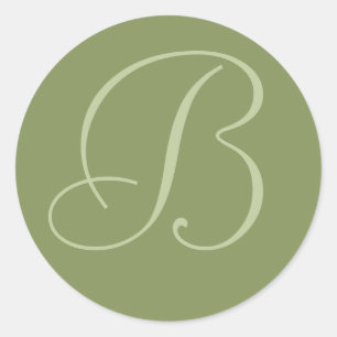 Sellos para sobres Bodas monogramados de Dark Sage