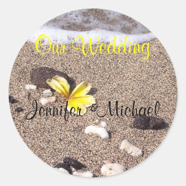 Sellos para sobres Bodas tropicales (Anverso)