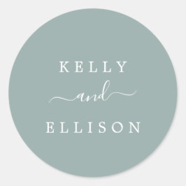 Sellos para sobres Bodas verdes y blancos de prima