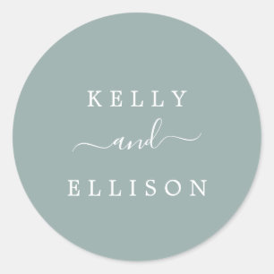 Sellos para sobres Bodas verdes y blancos de prima