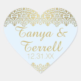 Sellos para sobres bodas Vintage Golden Lace Elega