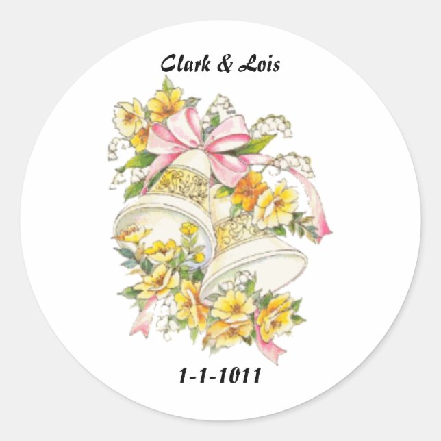 Sellos para sobres Bodas y Pegatinas de boda Bells (Anverso)