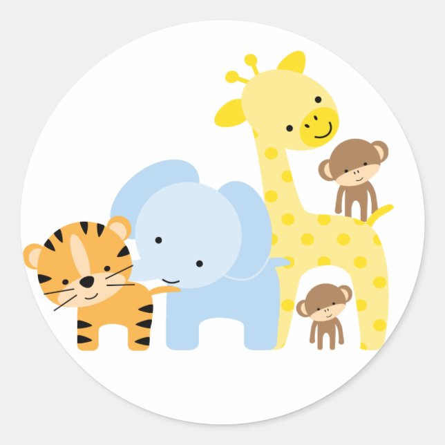 Sellos para sobres de animales de la jungla (Anverso)