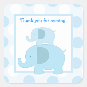 Sellos para sobres de Blue Mod Elephants Square 20