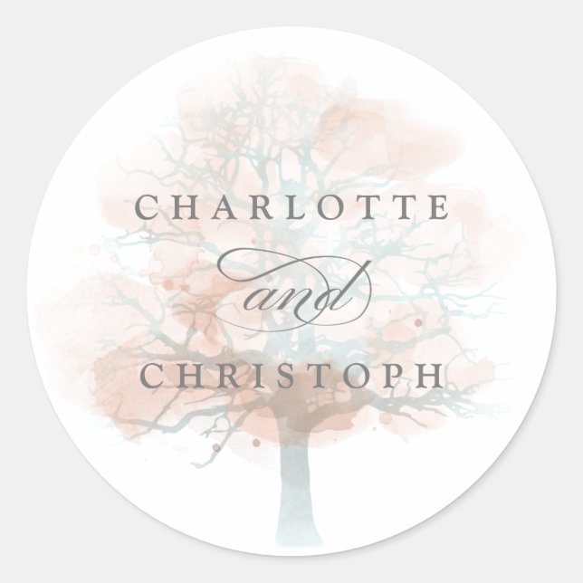 Sellos para sobres de boda de árbol maloliente (Anverso)