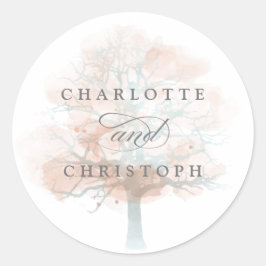 Sellos para sobres de boda de árbol maloliente