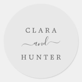 Sellos para sobres de Boda de Gris claro y carbón