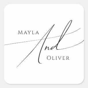 Sellos para sobres de Boda de guiones Minimalistas