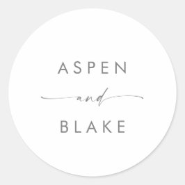 Sellos para sobres de Boda de guiones plateados mo