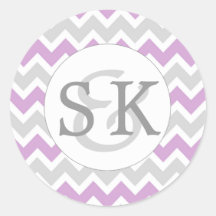 Sellos para sobres de Boda de monograma de lavanda