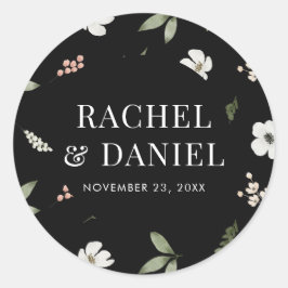 Sellos para sobres de Boda de patrón botánico flor