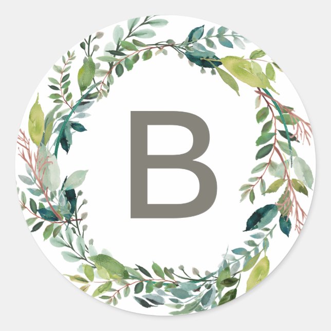 Sellos para sobres de Boda de Wreath Wreath (Anverso)