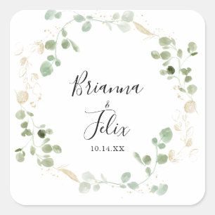 Sellos para sobres de Boda del follaje Eucalyptus 