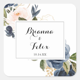 Sellos para sobres de Boda floral de invierno de c