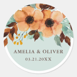 Sellos para sobres de Boda floral verde de la Casa