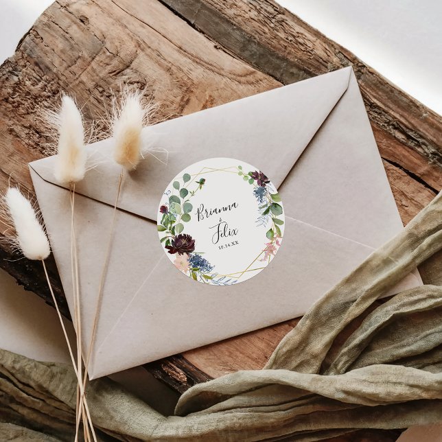 Sellos para sobres de Boda geométrico de oro de Bo (Subido por el creador)