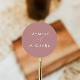 Sellos para sobres de Boda Rosa con guión moderno