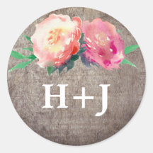 Sellos para sobres de Boda Rústico Flower Bouquet