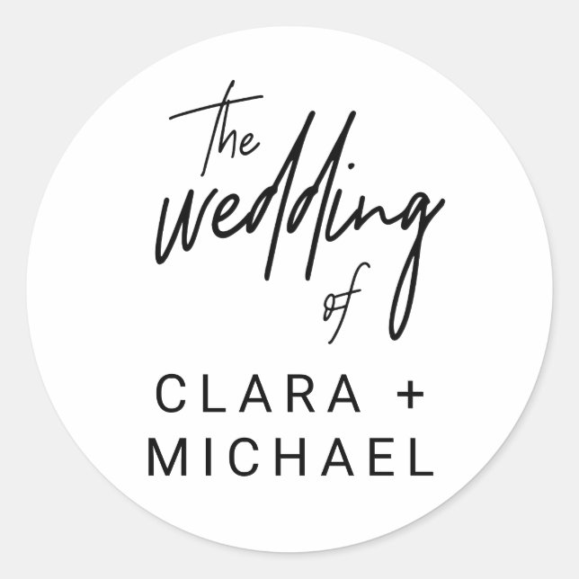 Sellos para sobres de Bodas de caligrafía capricho (Anverso)