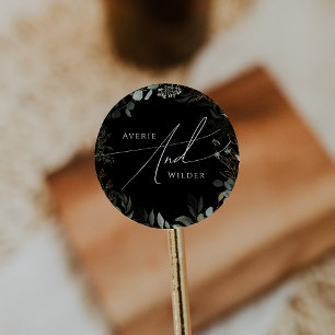 Sellos para sobres de Bodas de color negro y oro v
