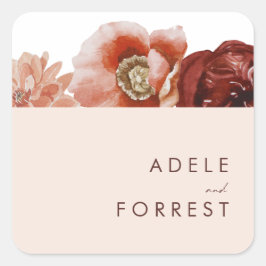 Sellos para sobres de Bodas de Marsala Autumn Flor