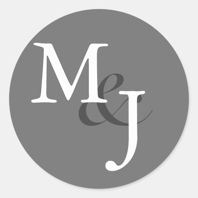 Sellos para sobres de Bodas monogramados de color  (Anverso)