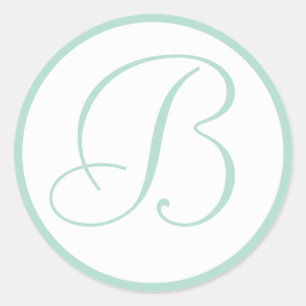 Sellos para sobres de Bodas Monogramados Mint Gree