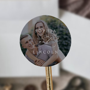 Sellos para sobres de Bodas románticos de fotograf
