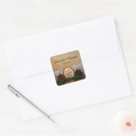 Sellos para sobres de Bodas Rustic Pines Woodland