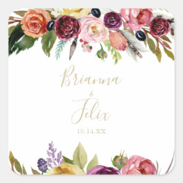 Sellos para sobres de Bodas tropicales del Boho de