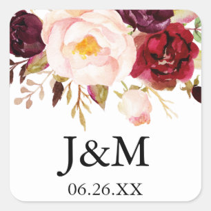 Sellos para sobres de Borgoña Marsala - Pegatinas 