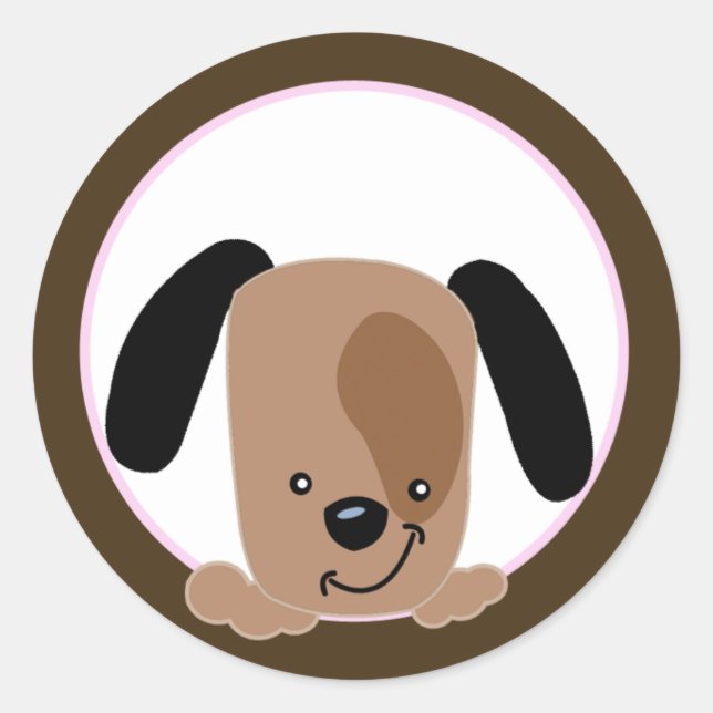 Sellos para sobres de cachorros rosados/Toppers (Anverso)