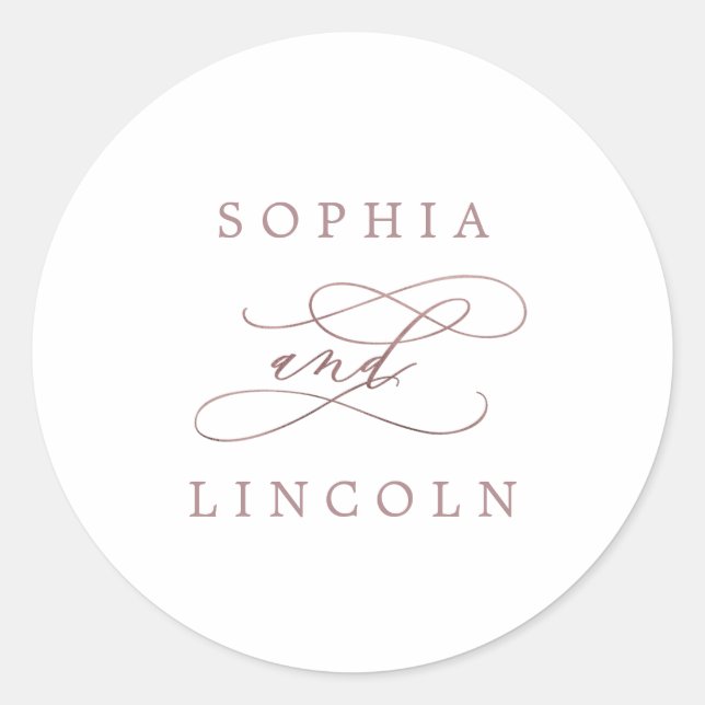 Sellos para sobres de caligrafía de oro Rosa román (Anverso)